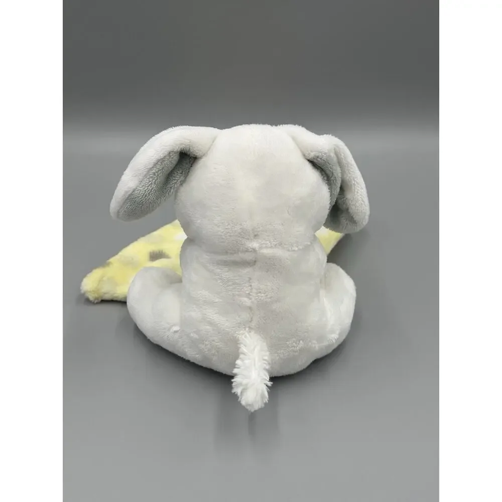 Little Beginnings Puppy Dog Lovey Baby Security Blanket White Yellow Gray Dots